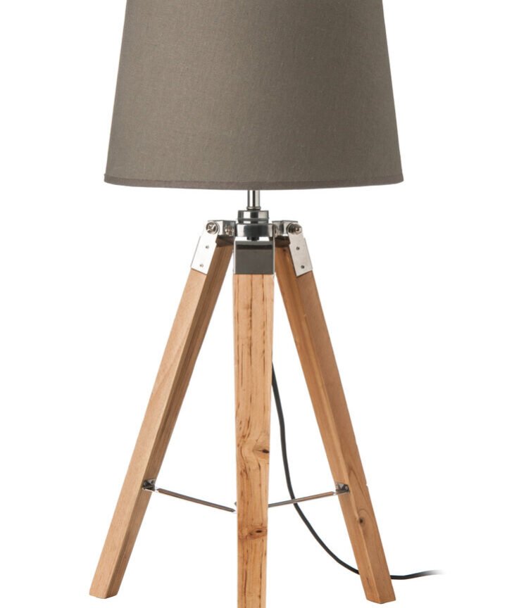 Hadson Tripod Table Lamp with Light Wood Base