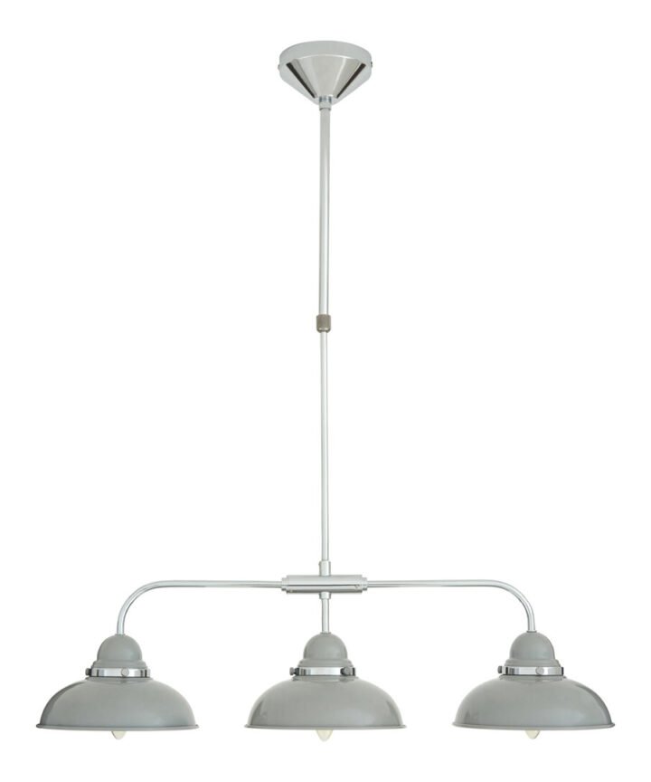Jasper 3 Shades Light Grey And Chrome Pendant Light