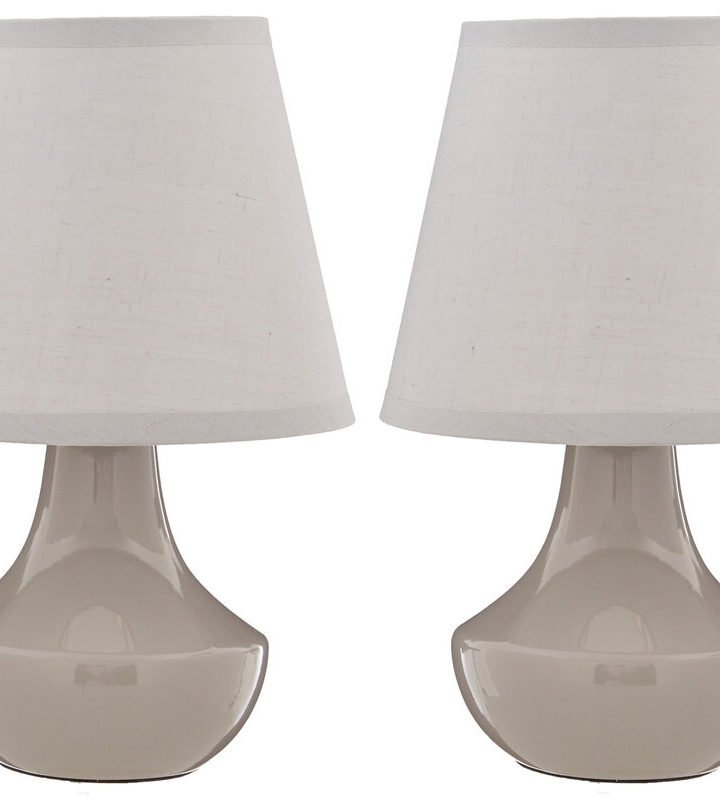 Globo Set of Two Grey Ceramic Table Lamps