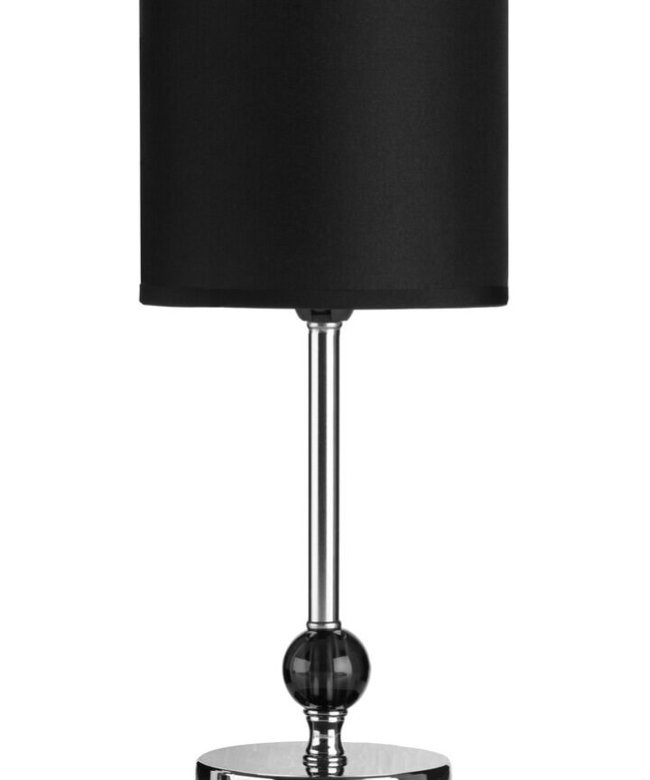 Evaine Chrome and Black Acrylic Ball Table Lamp