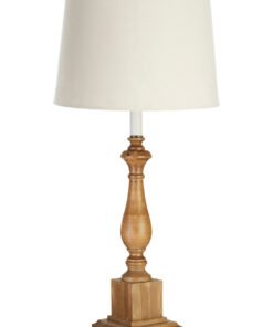 Emely Candle Table Lamp with Wooden Square Base