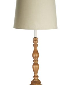 Emely Candle Table Lamp with Wooden Round Base