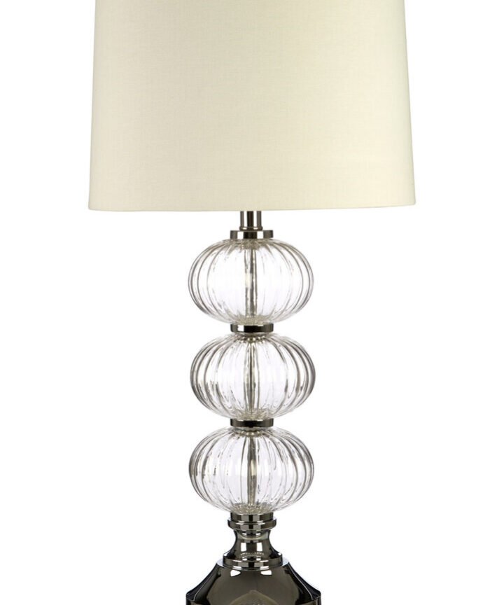 Argi Glass Table Lamp with Cream Shade