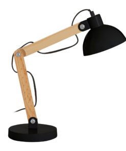 Blake Black Metal and Wood Table Lamp