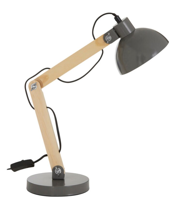 Blake Grey Wood And Metal Table Lamp