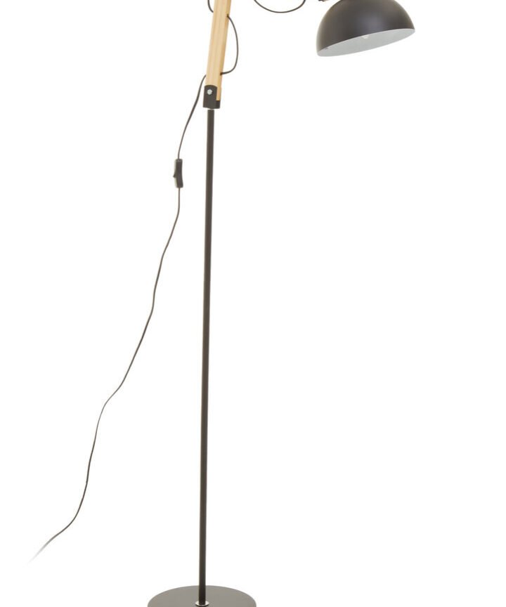 Blair Black Wood and Metal Floor Lamp