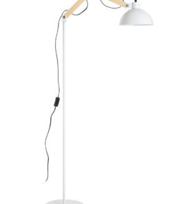Blair White Wood And Metal Floor Lamp