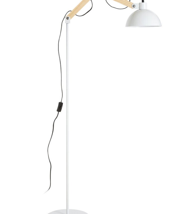 Blair White Wood And Metal Floor Lamp