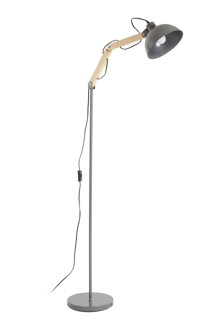 Blair Grey Wood And Metal Floor Lamp - Image 2