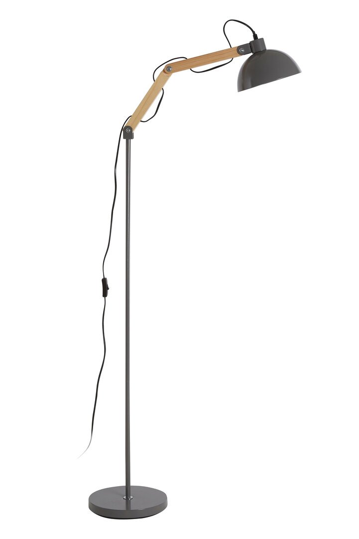 Blair Grey Wood And Metal Floor Lamp
