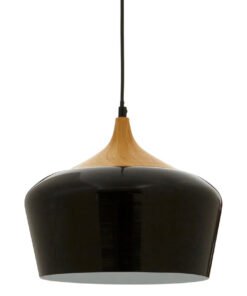 Alternative view of Blayne Black Metal And Wood Pendant Light