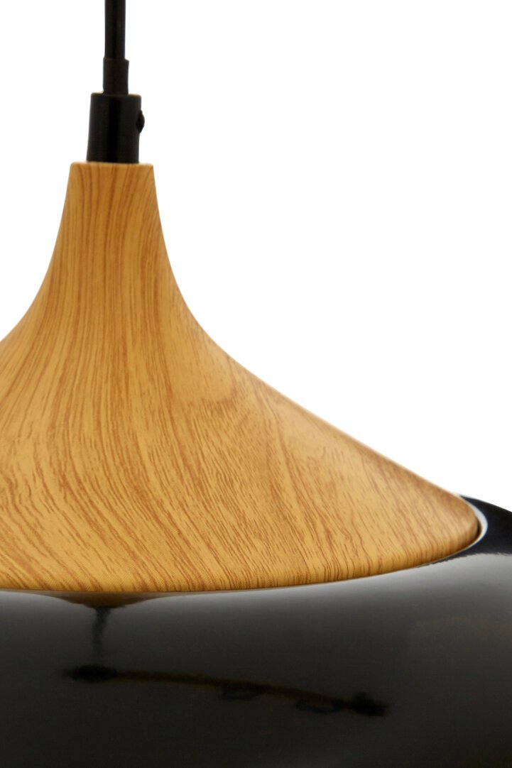 Blayne Black Metal And Wood Pendant Light - Image 5