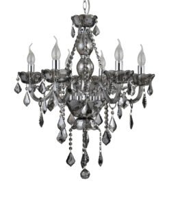 Murano Smoked Chrome And Crystal Chandelier