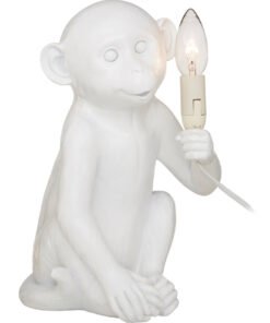 Boho White Finish Monkey Lamp