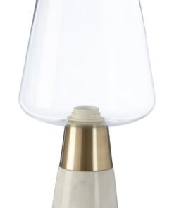 Sebah Table Lamp with Marble Base and Glass Shade