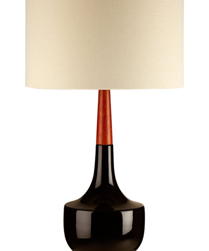 Sirus Table Lamp with Wood And Ceramic Base