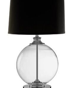 Edna Small Glass Table Lamp with Black Silk Shade