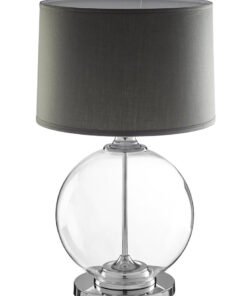 Alternative view of Edna Glass Table Lamp wuth Grey Linen Shade
