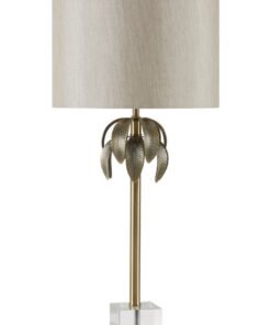 Alternative view of Herta Antique Brass Palm Tree Design Table Lamp