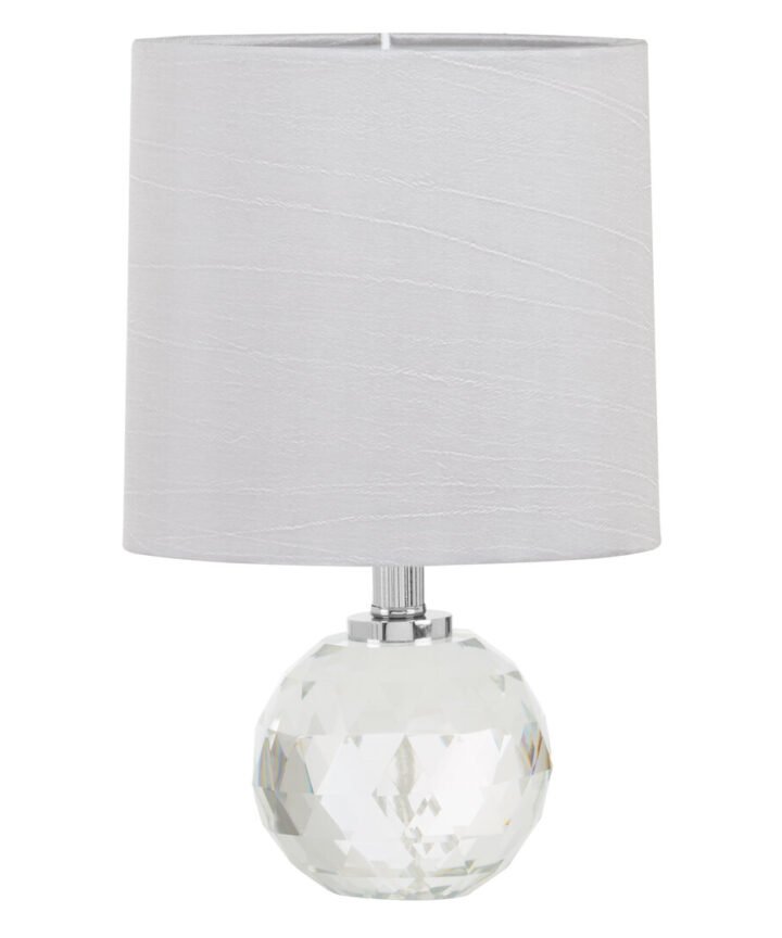 Helma Crystal Base Table Lamp with Grey Shade