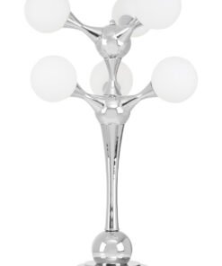 Heba Chrome 6 Light Table Lamp with Glass Shades
