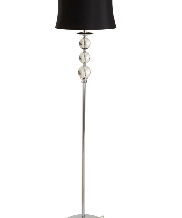 Hariot Chrome Finish with Black Shade Floor Lamp