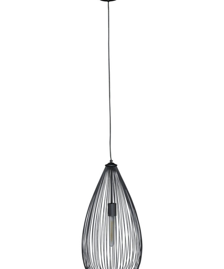 Lavis Teardrop Black Finish Pendant Light