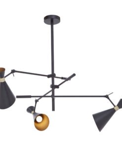 Linox 3 Shade Black And Gold Pendant