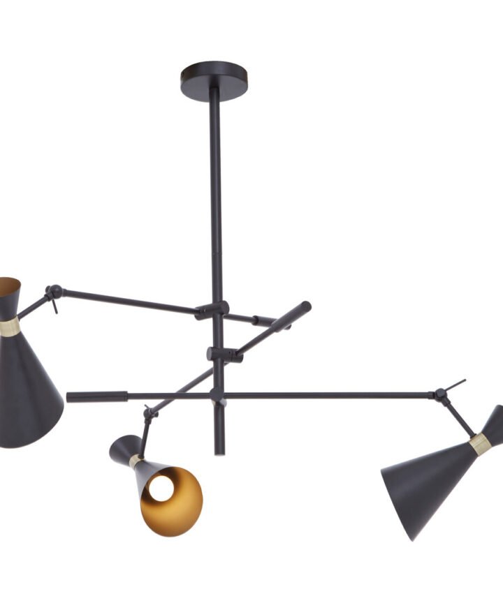 Linox 3 Shade Black And Gold Pendant