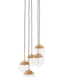 Revive Gold Finish Five Pendant Lights