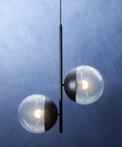 Alternative view of Revive Black Finish 2 Bulb Pendant Light