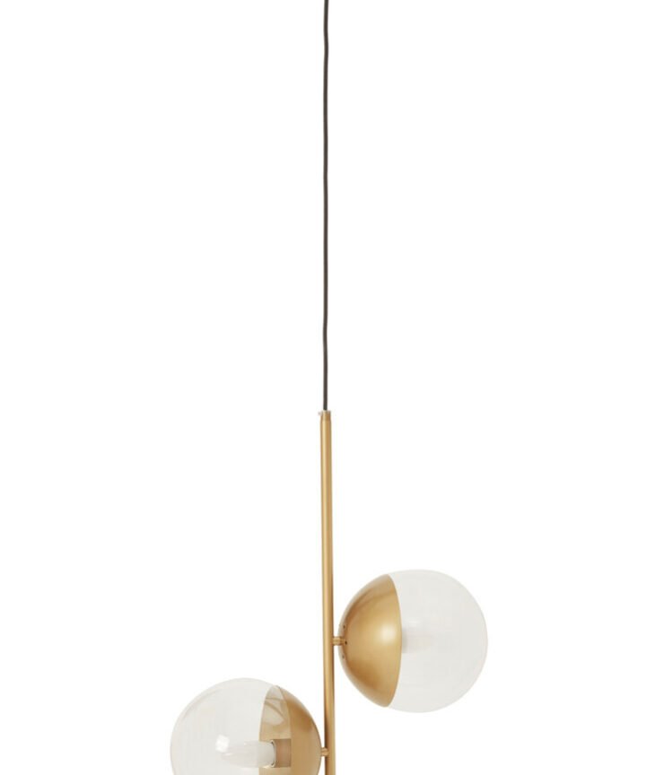 Revive Gold Finish Pendant Light With Two Glass Shades
