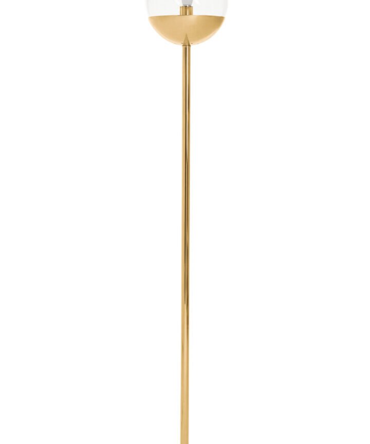 Revive Gold Finish Metal Floor Lamp with White Marble Base