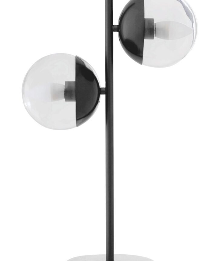 Revive Two Light Black Metal and Marble Table Lamp