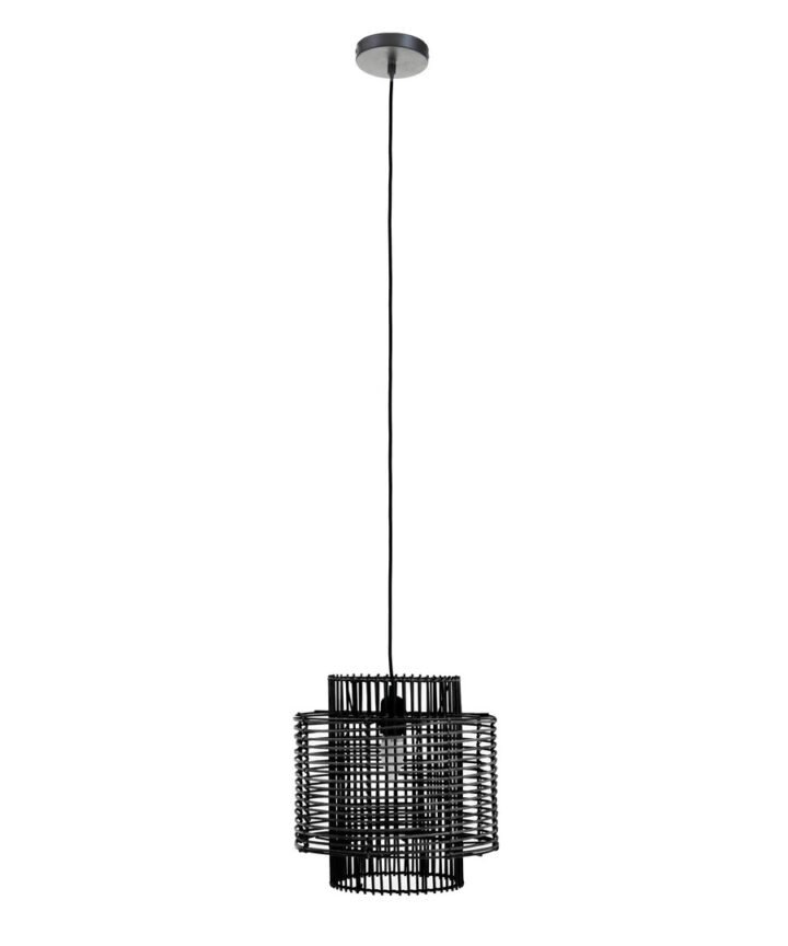 Jaya Black Rattan Overlapping Pendant Light