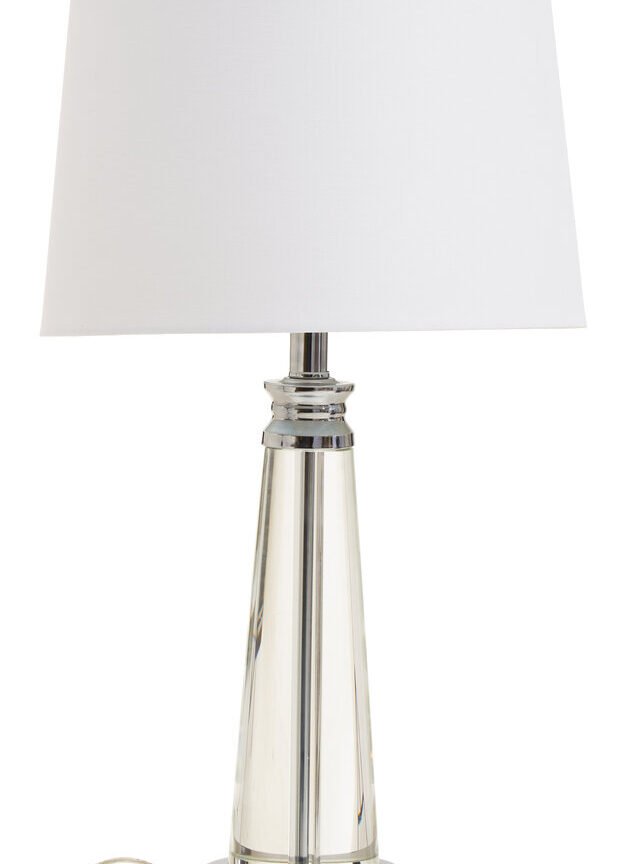 Helvetia Clear Crystal Table Lamp With Chrome Base