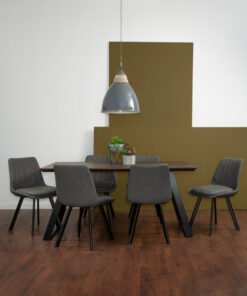 Alternative view of Oslo Large Grey Bell Shaped Pendant Light