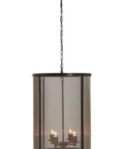 Alternative view of Hampstead Black Finish Large Pendant Light With Hints of Gold