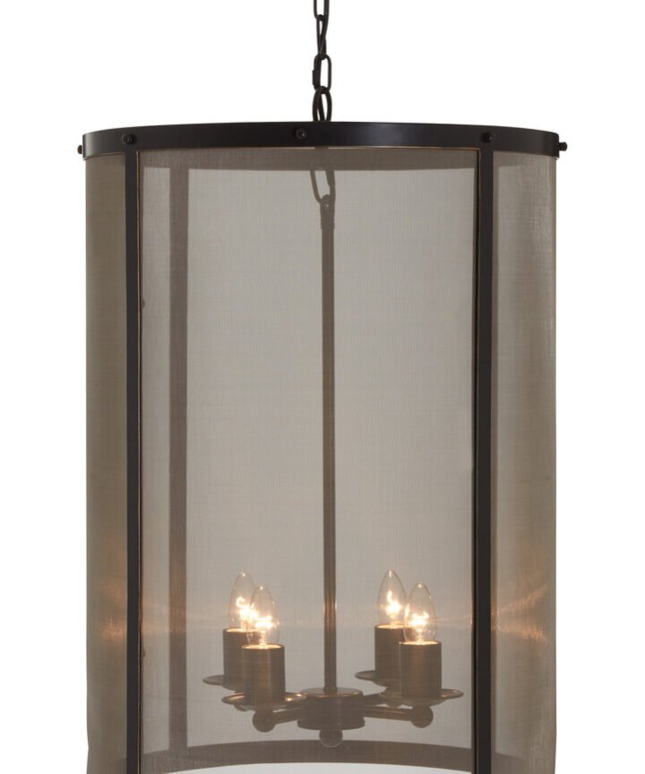 Hampstead Black Finish Large Pendant Light With Hints of Gold