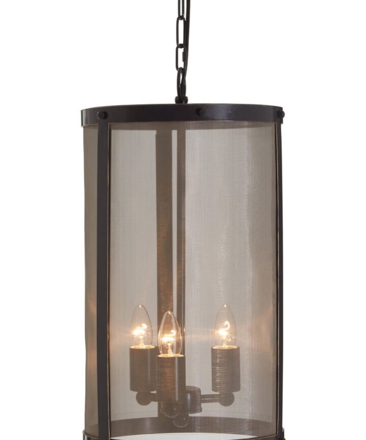 Hampstead Black Finish Small Pendant Light With Hints of Gold