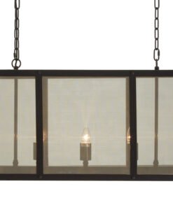Hampstead Black Finish Wide Pendant Light With Hints of Gold