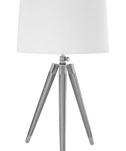 Electrum Tripod Table Lamp With Cream Linen Shade