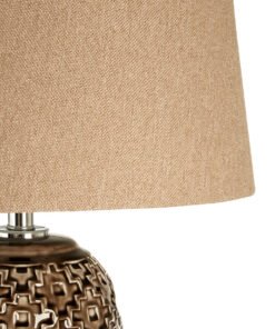 Alternative view of Udele Table Lamp With Brown Linen Shade
