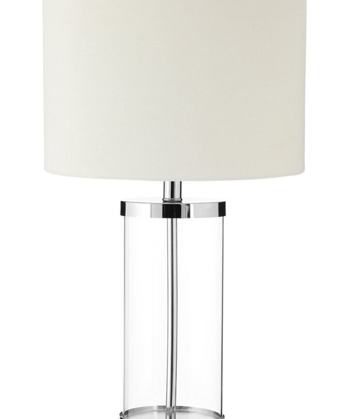 Franklyn Glass Table Lamp with Cream Shade