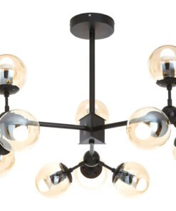 Alternative view of Abira Matte Black 12 Arm Pendant Light