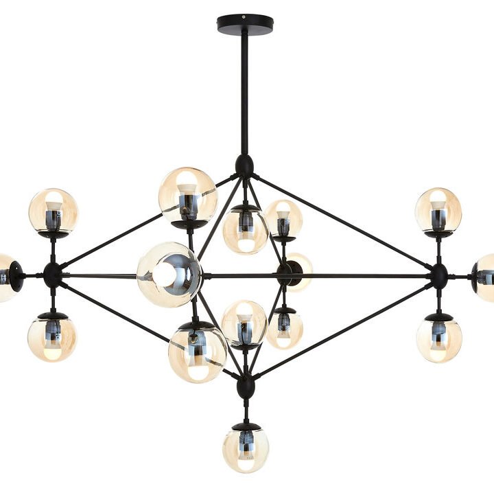 Abira Matte Black 15 Arm Pendant Light
