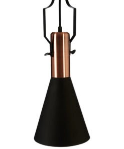 Alternative view of Argo Small Pendant Light in Black and Copper.