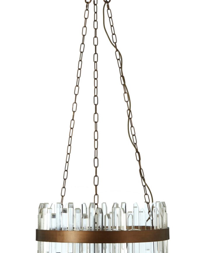 Lustra Acrylic Chandelier with Copper Band