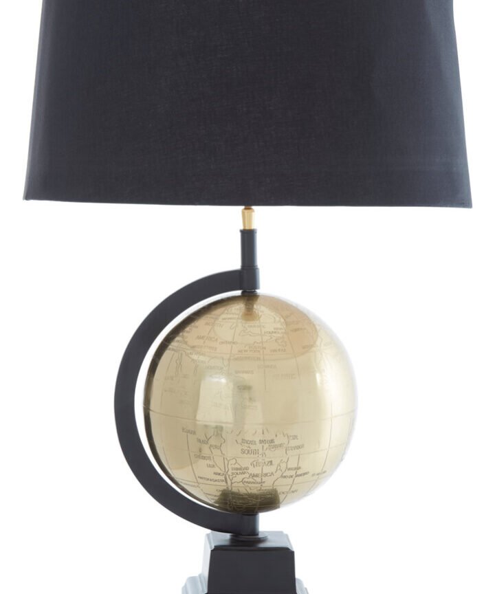 Churchill Globe Antique Brass Table Lamp