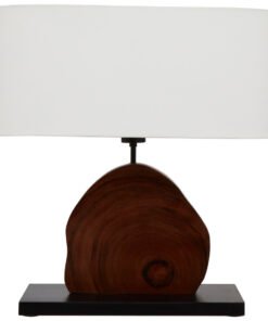 Hestina Table Lamp with Curved Wood Base